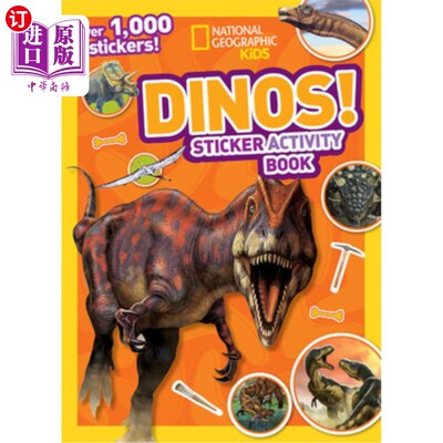海外直订Dinos Sticker Activity Book [With Sticker(s)] 恐龙贴纸活动手册[带贴纸]