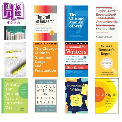 芝加哥写作编辑和出版指南系列 Chicago Guides to Writing Editing and Publishing 英文原版美国大学论文写作指导【中商原版】