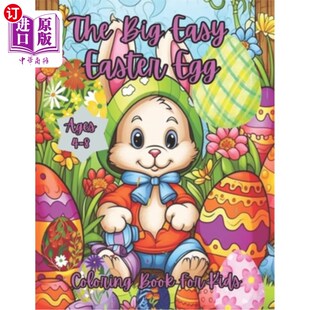 Cute Easy Coloring Egg 海外直订The For Easter Ages Kids 复活节彩蛋涂色书为 大简单 Book Big