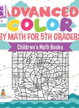 海外直订Advanced Color by Math for 5th Graders Children's Math Books 五年级儿童数学书的高级颜色