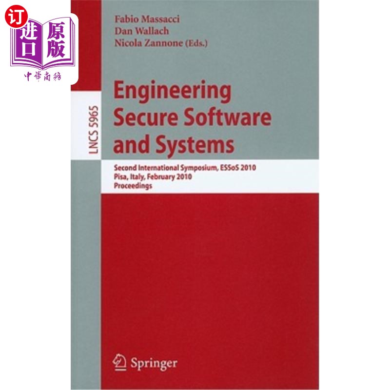 海外直订Engineering Secure Software and Systems工程安全软件和系统