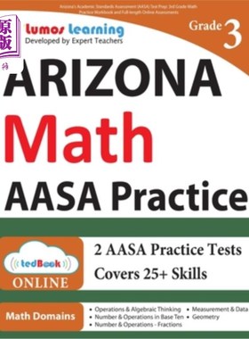 海外直订Arizona's Academic Standards Assessment (AASA) Test Prep: 3rd Grade Math Practic 亚利桑那州学术标准评估(AAS