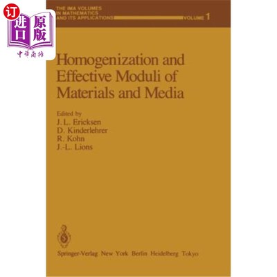 海外直订Homogenization and Effective Moduli of Materials and Media 材料与介质的均质化与有效模量