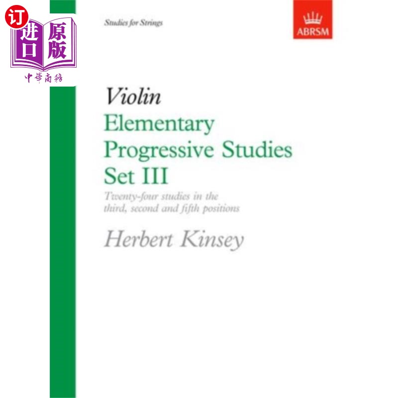 海外直订Elementary Progressive Studies, Set III for Viol... 初级进步研究，第三套小提琴