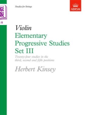 海外直订Elementary Progressive Studies, Set III for Viol... 初级进步研究，第三套小提琴