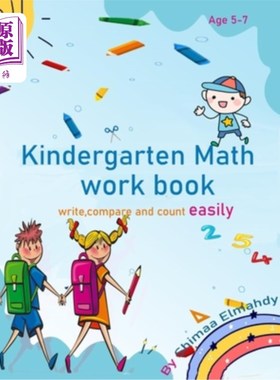 海外直订kindergarten math work book write, compare and count easily 幼儿园数学作业本易写、易比、易数