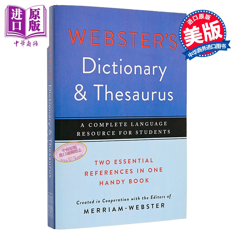 韦氏学生词典和同义词库 3-6年级适用 Webster s Dictionary & Thesaurus 英文原版 词典工具书 Merriam Webster【中商原版】