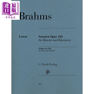 进口艺术 Brahms 中商原版 单簧管奏鸣曲op120 勃拉姆斯 op120 Sonatas Clarinet HN987 预售