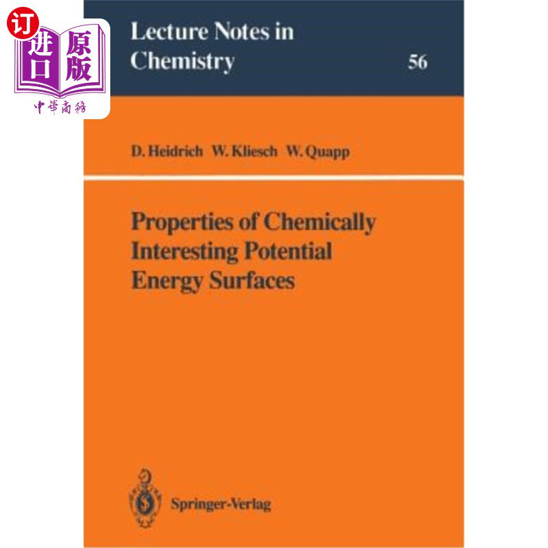 海外直订Properties of Chemically Interesting Potential Energy Surfaces 化学感兴趣势能面的性质