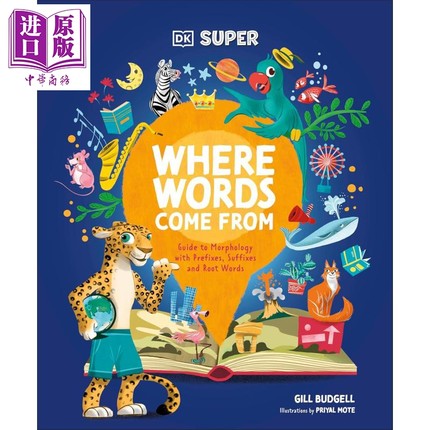 DK超阅者 词语的起源 DK Super Where Words Come From 英文原版 学习词源 前缀 后缀 扩大词汇量 提高拼写技能【中商原版】
