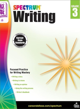 光谱练习册 写作系列 3年级 Carson Dellosa Spectrum Writing Grade 3 美国CarsonDellosa 英文原版进口小学教辅【中商原版?