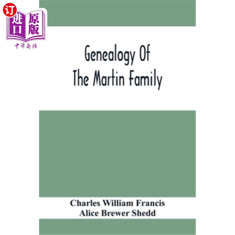 海外直订Genealogy Of The Martin Family马丁家族谱系
