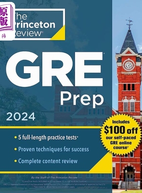 普林斯顿复习GRE考试备考2024: 5个练习测试+复习与技巧+在线功能Princeton Review GRE Prep: 5 Practice Tests【中商原版】