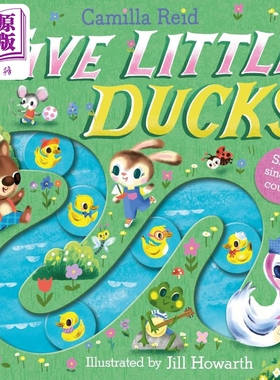卡米拉·里德 5只小鸭子 Five Little Ducks 英文原版 幼儿纸板书 童谣计数书 亲子绘本图画故事 低幼童书 进口【中商原版】