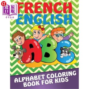 Coloring Alphabet Book for 法英字母儿童读物 海外直订French Kids English