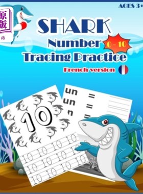 海外直订SHARKSNUMBER Tracing Practice (french version): Handwriting Workbook, Number Tra SHARKSNUMB