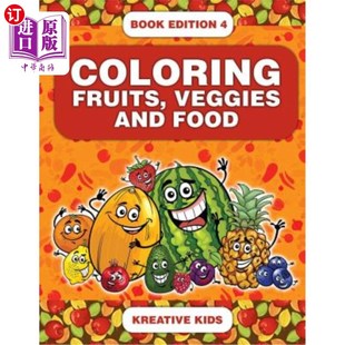and Food 着色水果 Fruits 蔬菜和食物书籍版 Veggies Edition 海外直订Coloring Book