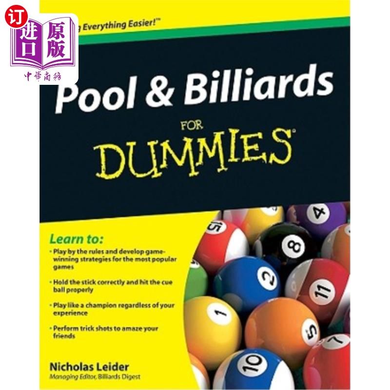 海外直订Pool & Billiards for Dummies 泳池和台球为傻瓜