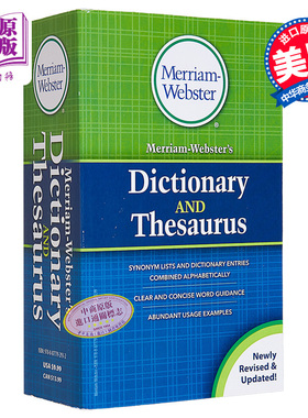 韦氏词典和同义词表 2020年版Merriam-Websters Dictionary and Thesaurus 2020 英文原版英语字典 进口参考工具书【中商原版
