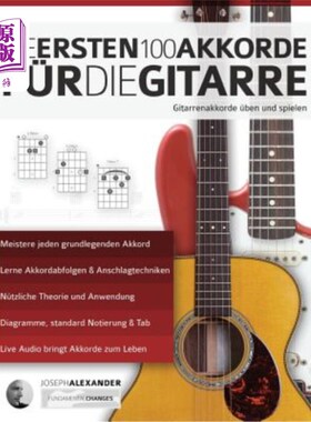 海外直订德语 Die ersten 100 Akkorde für die Gitarre 最初的100和弦fu& #第776;r的吉他
