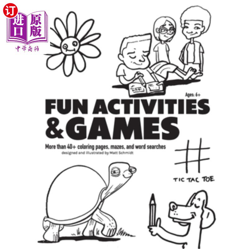 海外直订Fun Activities and Games: More than 40+ Coloring Pages, Mazes and Word Searches 有趣的活动和游戏：超过40+着