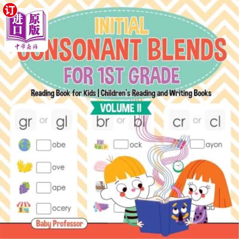海外直订Initial Consonant Blends for 1st Grade Volume II - Reading Book for Kids Childre 小学一年级第二册-儿童读物-