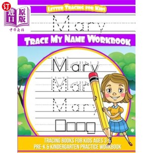 Name Letter Trace 海外直订Mary Workbook Mary for ages Tracing Lette Kids Books