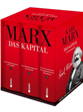 【德文版】资本论 三卷套盒 Karl Marx Das Kapital Vollstandige Gesamtausgabe 3 Teile 原版 卡尔马克思【中商原版】