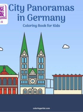 海外直订City Panoramas in Germany Coloring Book for Kids 德国城市全景儿童图画书