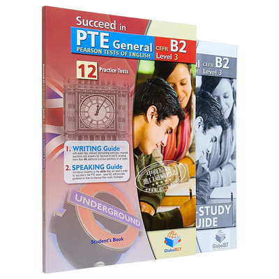 PTE General Level 3 12 Practice Tests Self Study 培生英语考试备考宝典 通用级别3 12套模拟题自学套装B2等级【中商原版?
