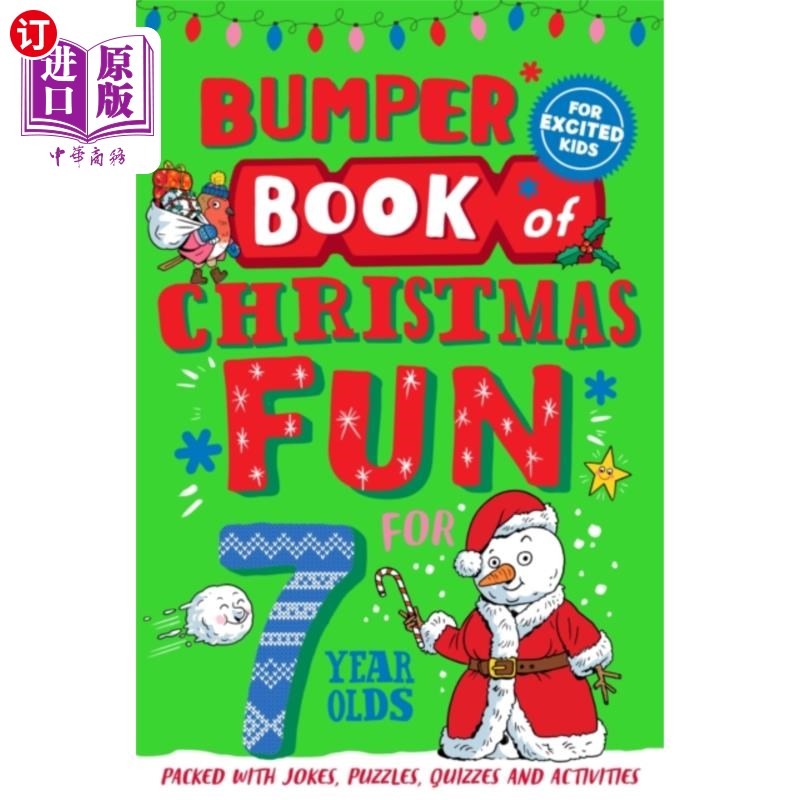 海外直订Bumper Book of Christmas Fun for 7 Year Olds 为7岁儿童准备的圣诞乐趣书