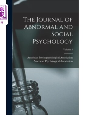 海外直订医药图书The Journal of Abnormal and Social Psychology; Volume 3 变态与社会心理学杂志;卷3