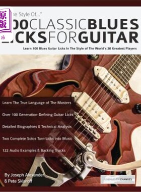 海外直订100 Classic Blues Licks for Guitar 吉他100首经典布鲁斯歌曲