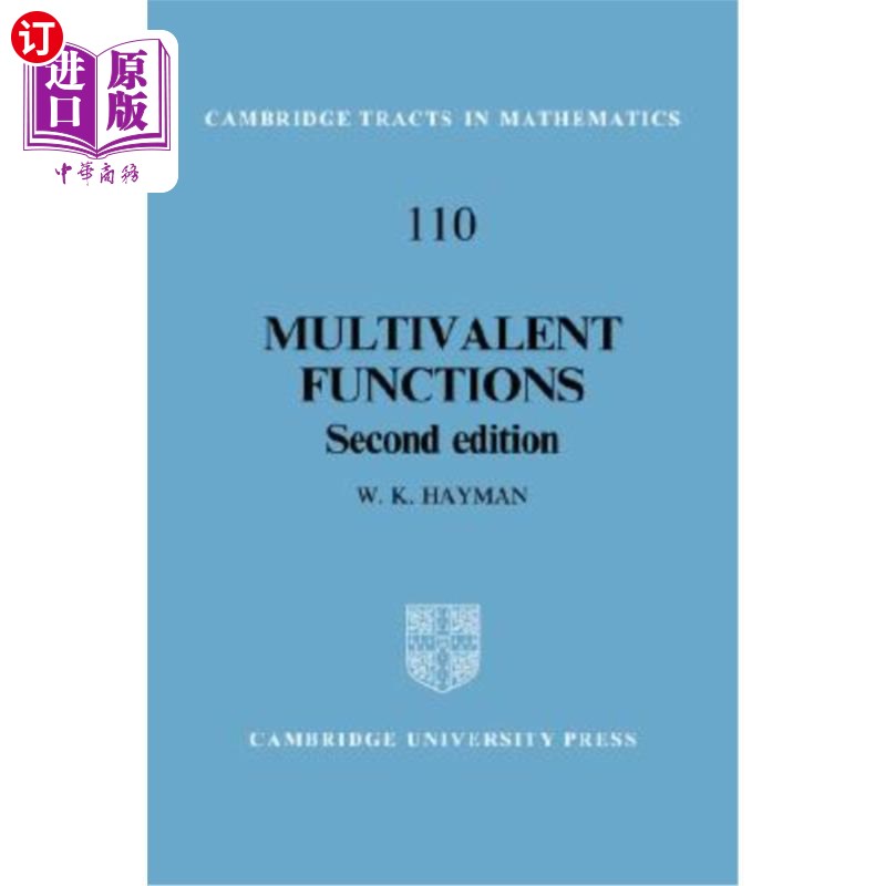 海外直订Multivalent Functions 多价函数