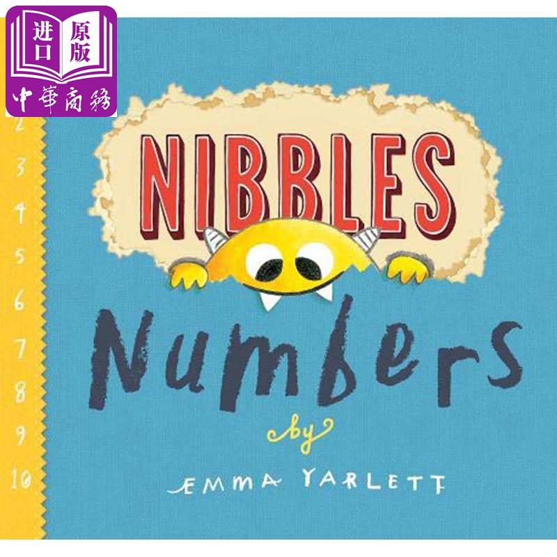 现货啃书小黄怪学数数英文原版 Nibbles Numbers纸板书数字启蒙儿童认知识物绘本【中商原版】