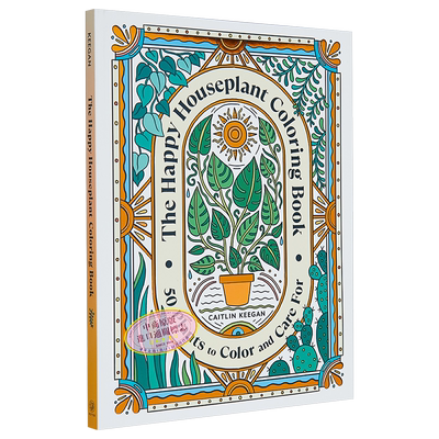 快乐室内植物涂色书 50种植物涂色和护理 The Happy Houseplant Coloring Book 英文原版 Caitlin Keegan 科普填色【中商原版