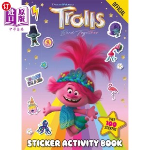 海外直订Official Trolls Band Together Sticker Activity B... 官方巨魔乐队一起贴纸活动书