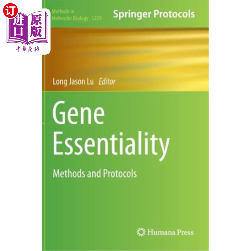 海外直订医药图书Gene Essentiality: Methods and Protocols 基因的重要性:方法和协议