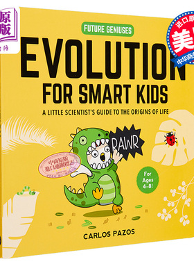 现货 Evolution for Smart Kids 聪明孩子的进化学 英文原版 进口原版 4岁到8岁 儿童纸板书 Carlos Pazos【中商原版】
