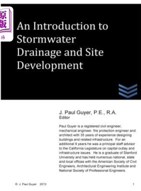 海外直订An Introdution to Stormwater Drainage and Site Development 雨水排水及场地发展概论“，