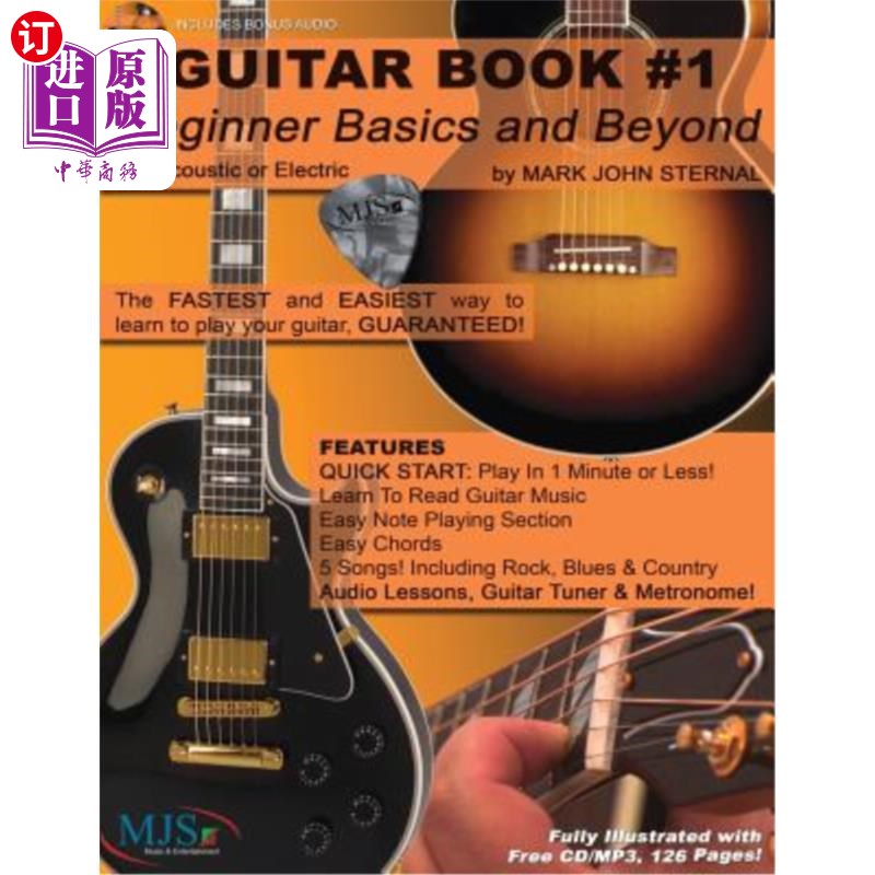 海外直订Guitar Book#1: Beginner Basics and Beyond: FASTEST and EASIEST way to learn to吉他书#1：初学者基础和超越