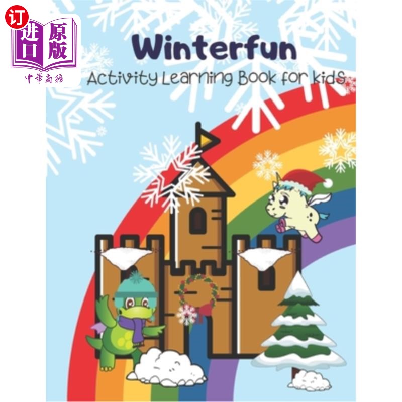 海外直订Winterfun: Activity Learning Book for kids 4-6 (alphabets and numbers) 冬季乐趣：4-6岁儿童活动学习书（字母