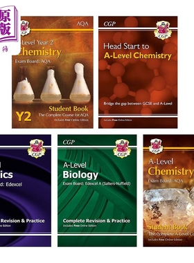 英国CGP原版 AS & Alevel AQA Edexcel 化学生物物理系列 学生书 模拟试卷 考试练习册 复习指南【中商原版】