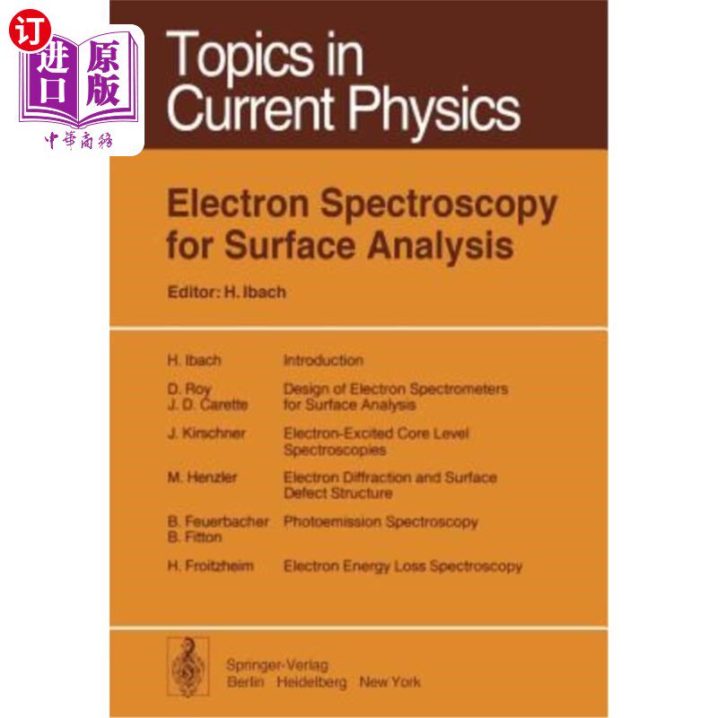 海外直订Electron Spectroscopy for Surface Analysis 表面分析用电子光谱法