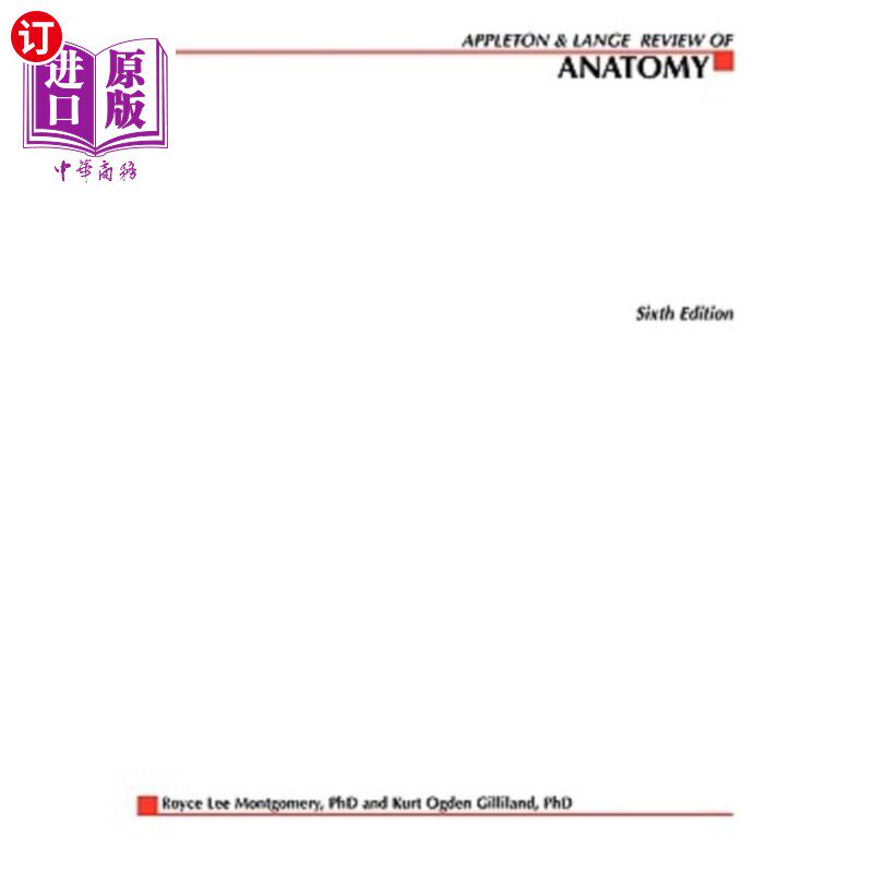 海外直订Appleton & Lange's Review of Anatomy 阿普尔顿和兰格的解剖学评论 - 实物图