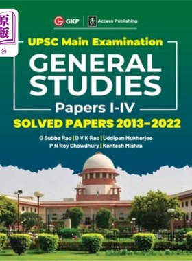 海外直订UPSC Mains 2023 General Studies Paper I-IV - Solved Papers 2013-2022 by G. Subba UPSC电源2023