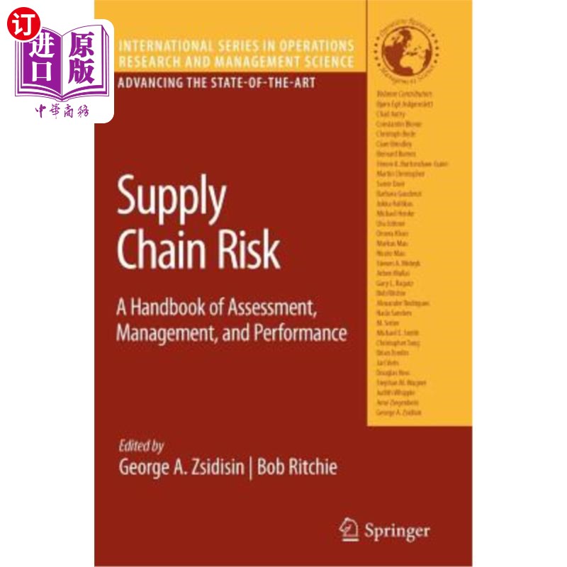 海外直订Supply Chain Risk: A Handbook of Assessment, Management, and Performance 供应链风险:评估、管理和绩效手册