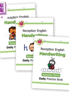 英国CGP原版 New Handwriting Daily Practice Book Bundle Reception 学前幼儿英语书写练习册套装3册春夏秋学期【中商原版?