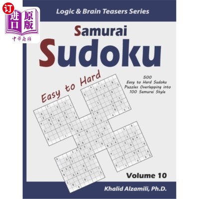 海外直订Samurai Sudoku: 500 Easy to Hard Sudoku Puzzles Overlapping into 100 Samurai Sty