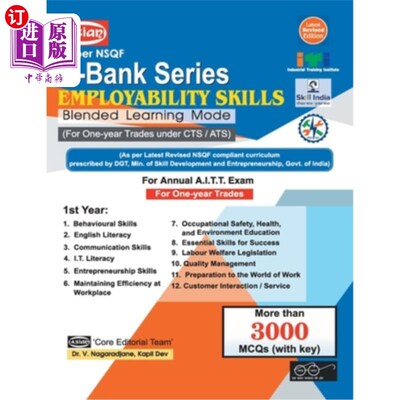 海外直订Employability Skills Q-Bank (NSQF 3/4/5) 就业能力技能q库(NSQF 3/4/5)
